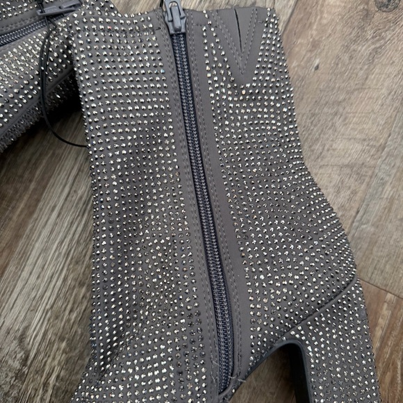 Women's Cassidy Rhinestone Ankle Boots - A New Day Silver 7 - Picture 6 of 8